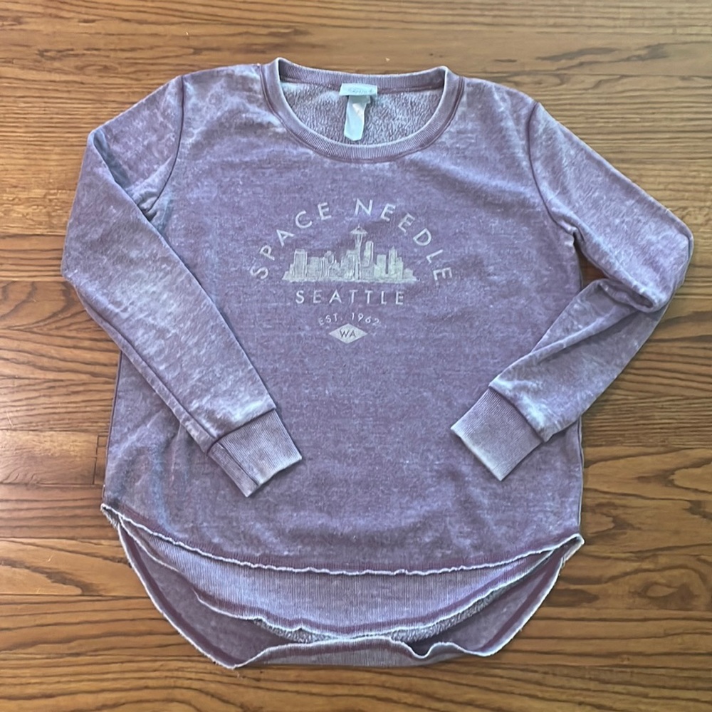 Purple space needle sweater